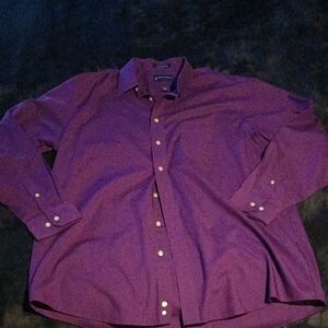 Stafford Purple Casual Button Down Shirt